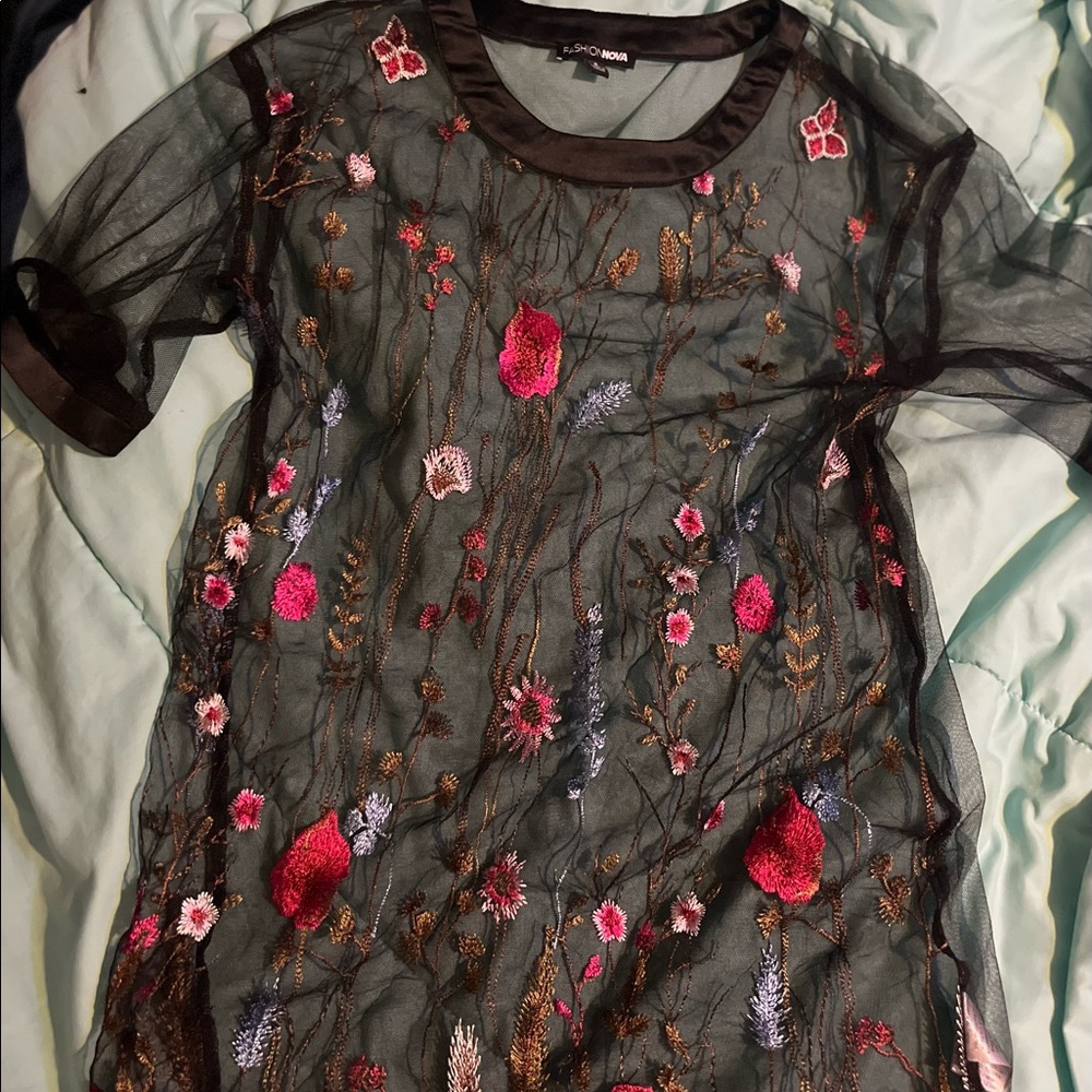 Sheer floral top